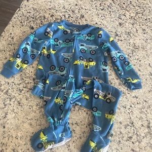 Toddler construction zip up pajamas